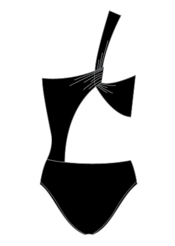 Unicolor - Entero Cut-Out Asimetrico