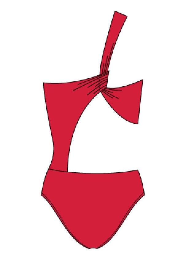 Unicolor - Entero Cut-Out Asimetrico