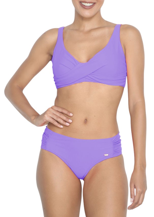 Unicolor - Bikini Drapeado con Aros