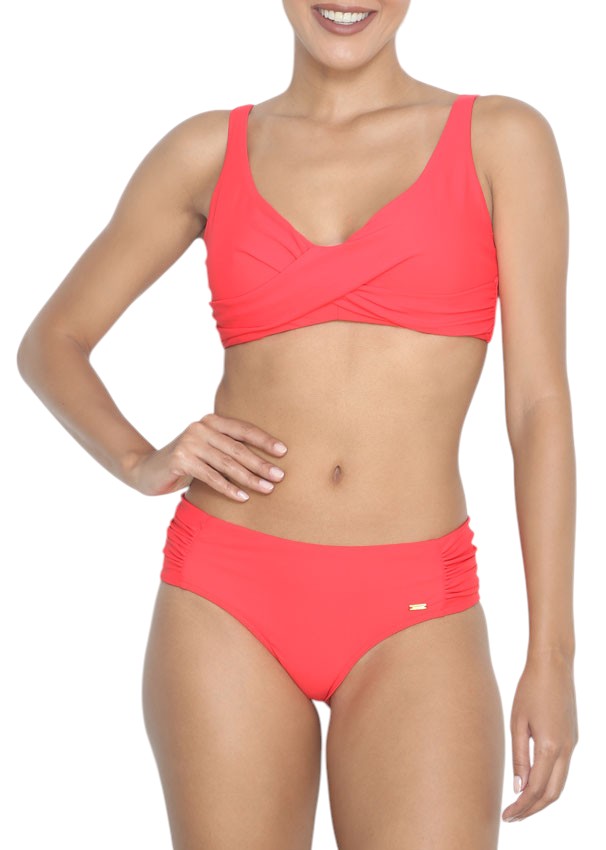 Unicolor - Bikini Drapeado con Aros