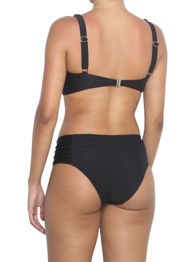 Unicolor - Bikini Drapeado con Aros