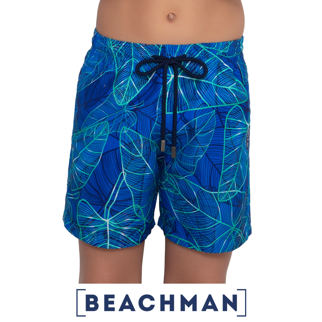 Short de Bano Nino  BEACHMAN - Leaves