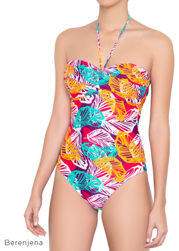 Traje de Bano Entero Bandeau Leaves