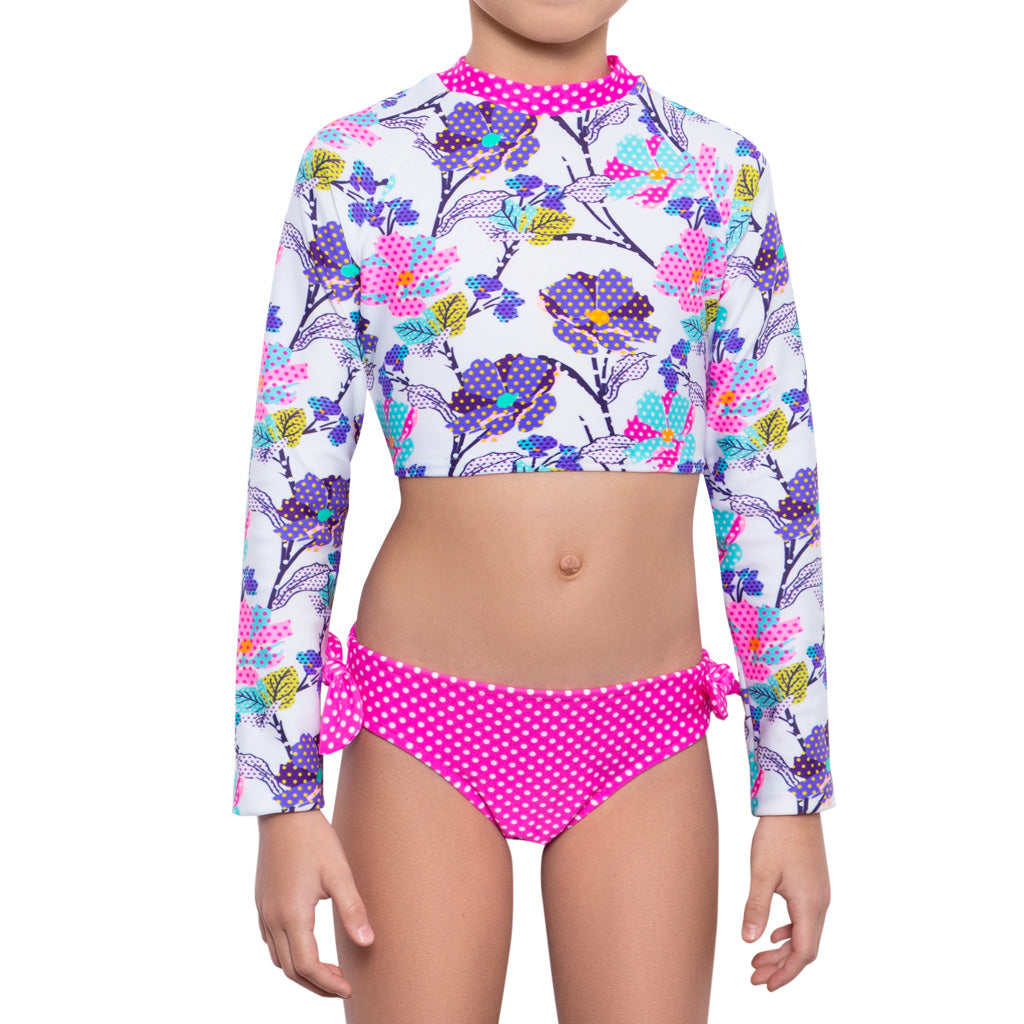 Bikini Top Crop  Flower Dots