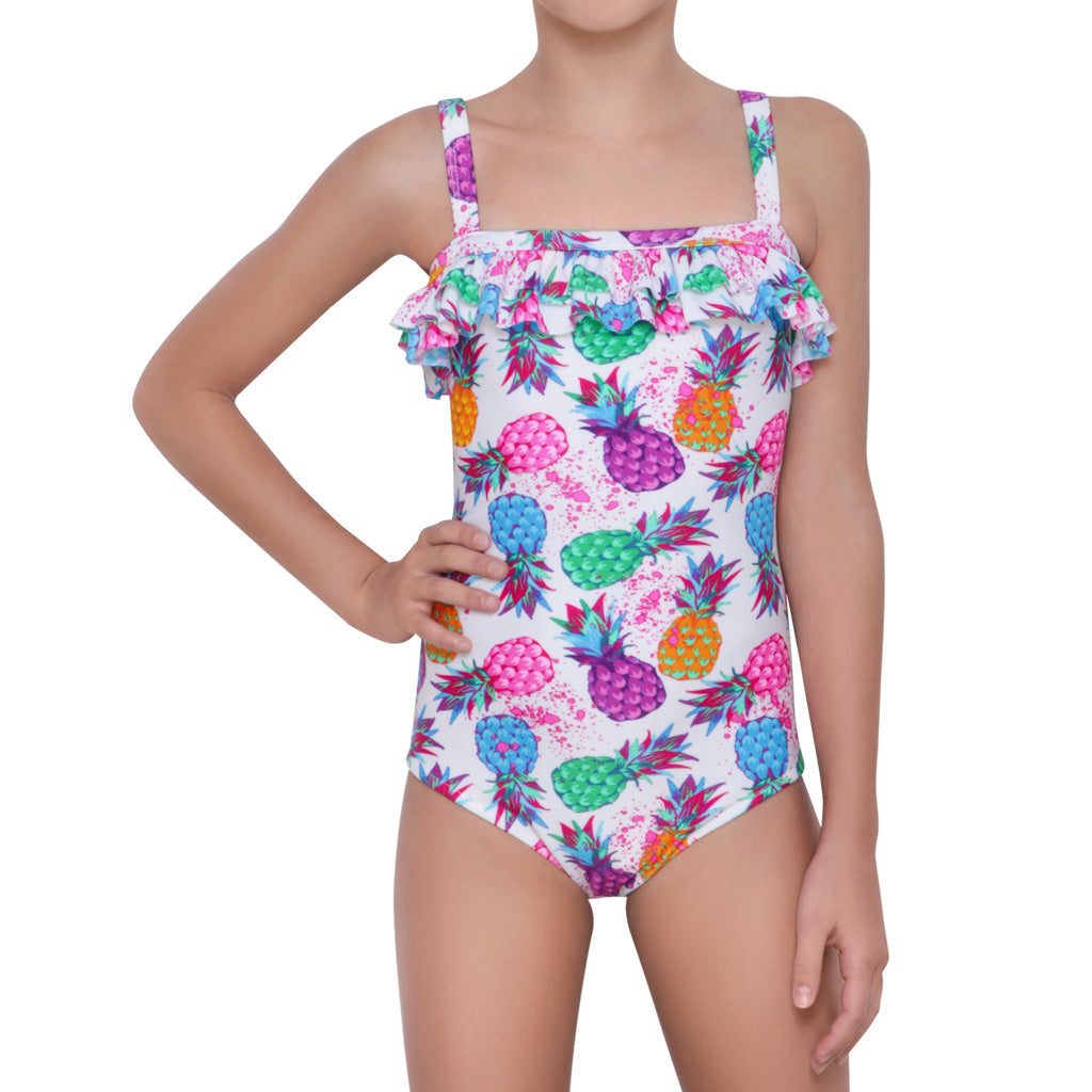 Traje de Bano Entero Top Volante  Pineapple