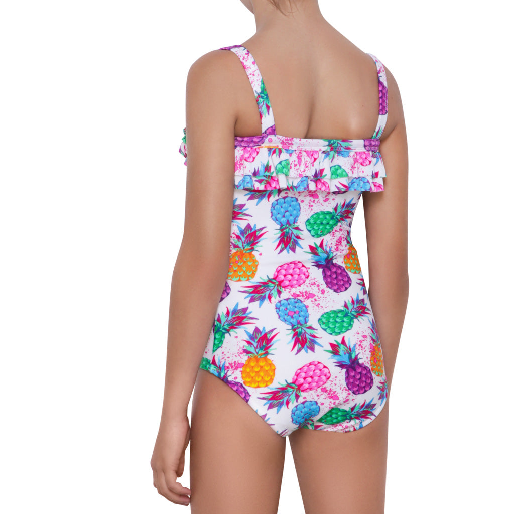 Traje de Bano Entero Top Volante  Pineapple
