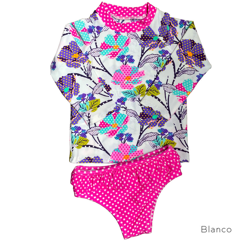 Franela Manga Larga con Panty Flower Dots