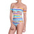 AUDREY medium rise panty, printed bikini bottom by ALMA swimwear ‚Äì front view 1