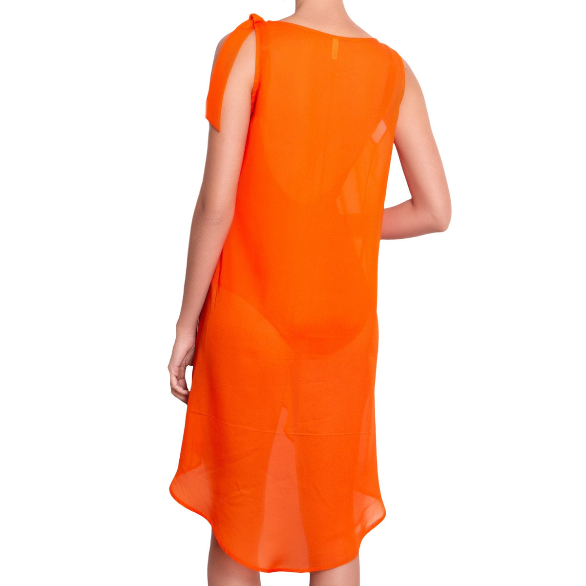 EVA crossed dress, orange chiffon cover up by ALMA swimwear ‚Äì front view 3