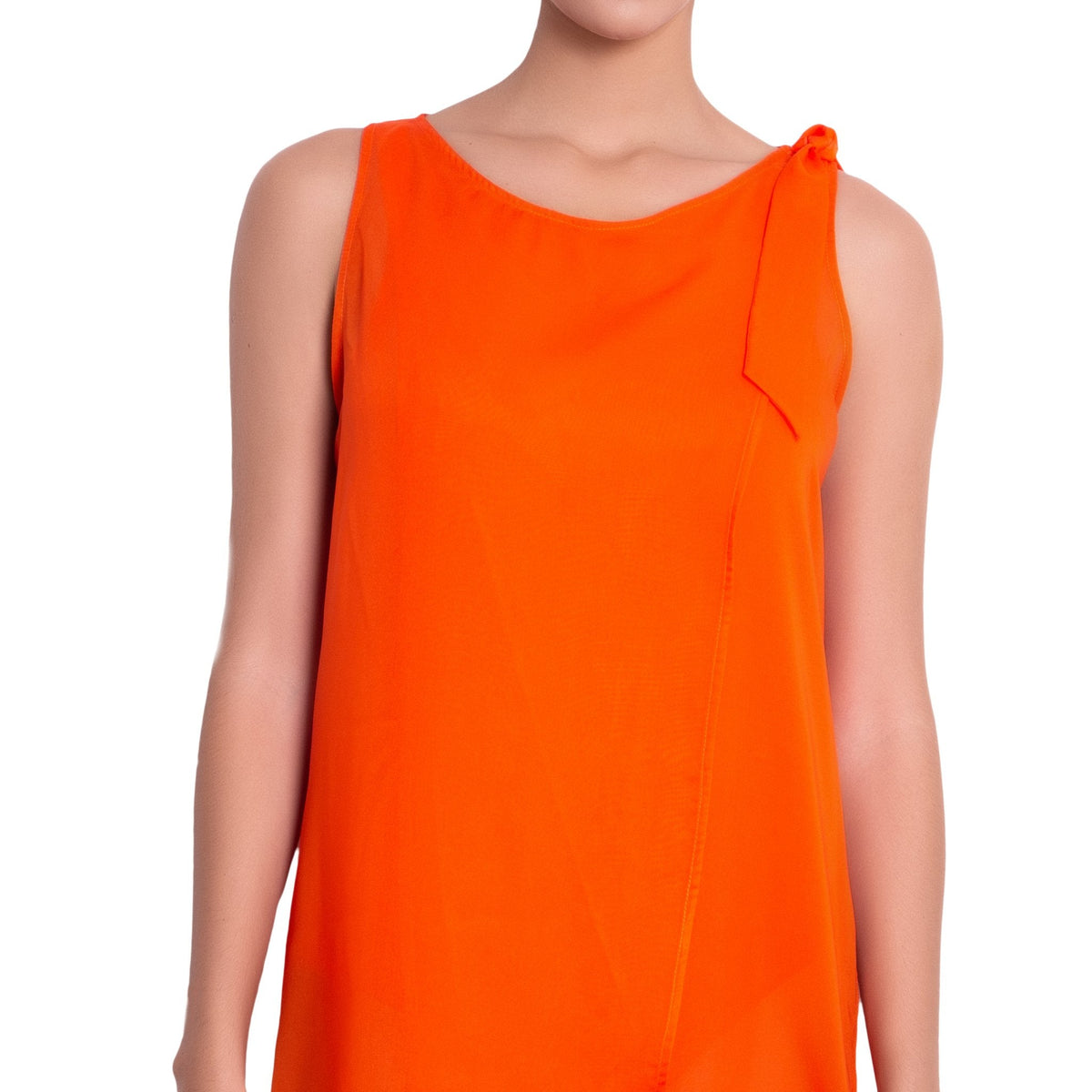 EVA crossed dress, orange chiffon cover up by ALMA swimwear ‚Äì front view 1