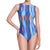 EVA slash neck one piece, textured printed  swimsuit by french luxury swimwear brand:  ALMA ‚Äì front view 1