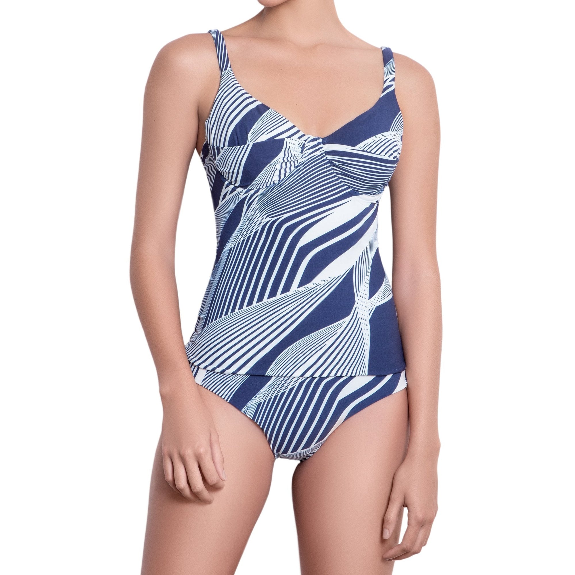 SOPHIE classic panty, printed bikini bottom  by ALMA swimwear ‚Äì front view 1