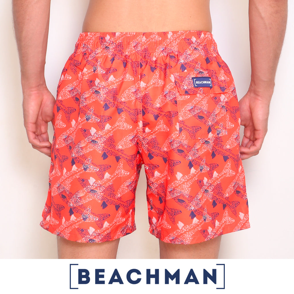 BEACHMAN Short de Bano en Microfibra Peces Punteados