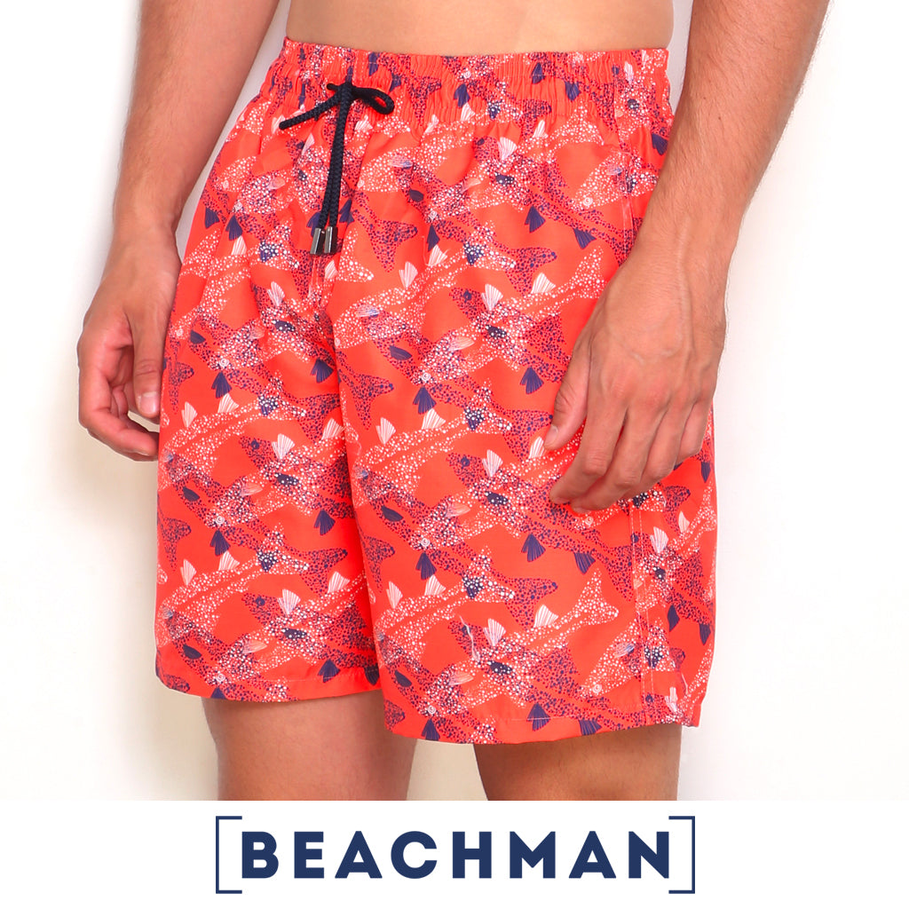 BEACHMAN Short de Bano en Microfibra Peces Punteados