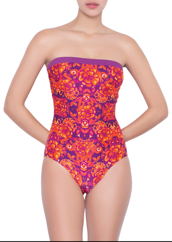 Traje de Bano Entero Bandeau Flores Brilliant