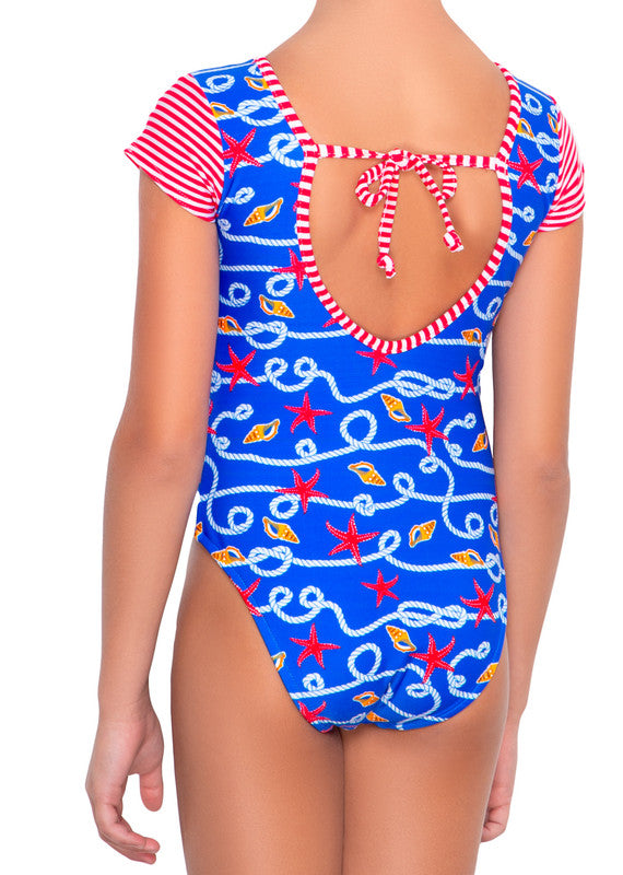 Traje de Bano Entero Manga Corta  Starfish